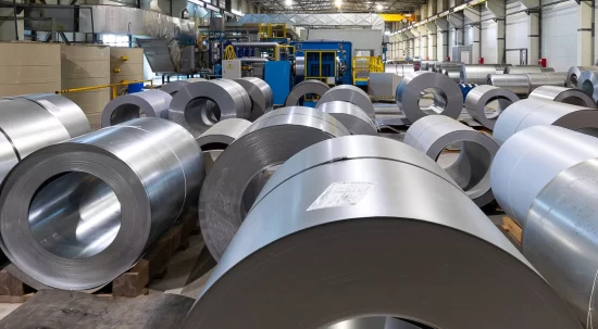 Cold rolled steel products in a modern factory