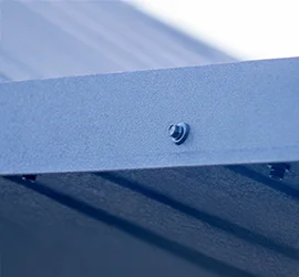 Close-up of metal flashing trim